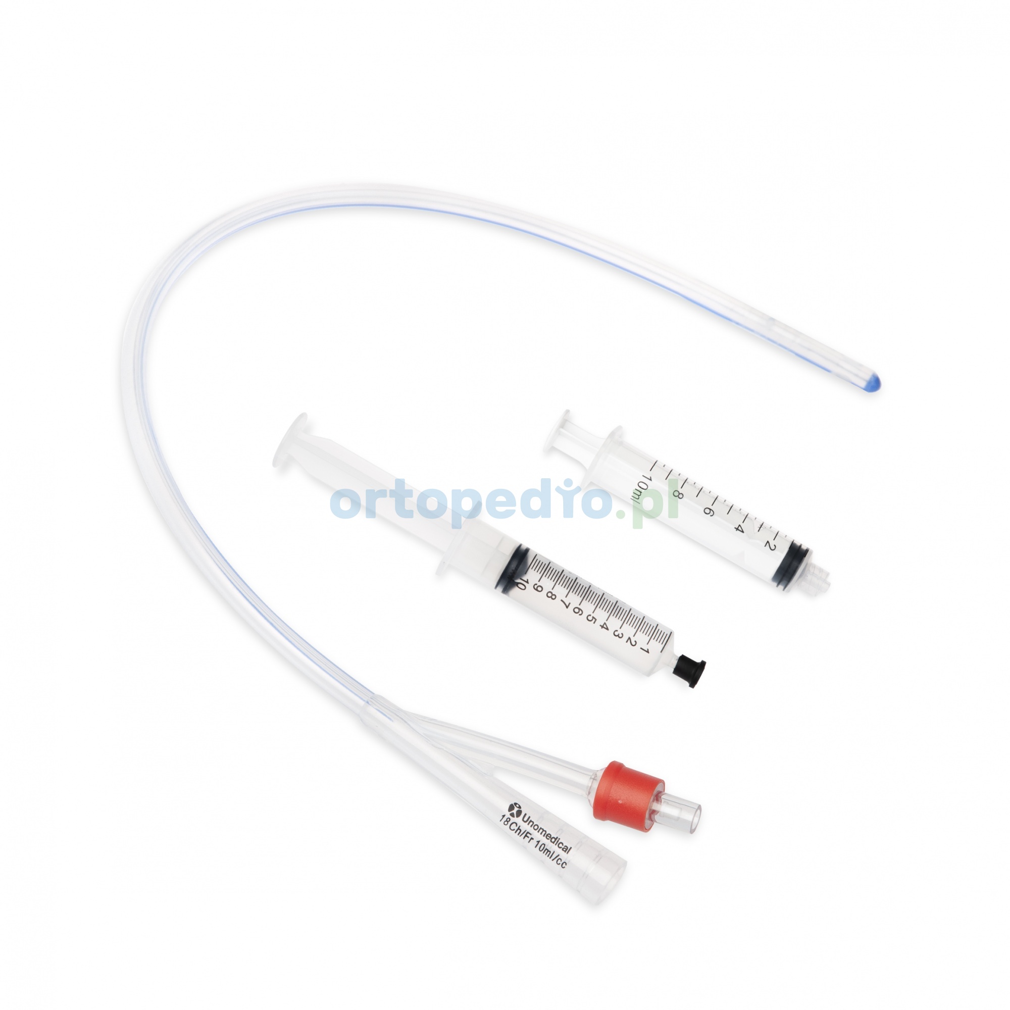 Cewnik Foley silikonowy dwudrożny z balonem 10ml i strzykawką