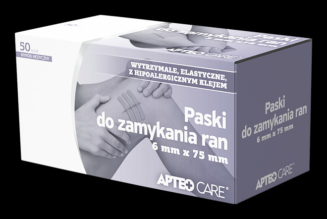 Paski do zamykania ran APTEO CARE 6 mm x 75 mm, 3 paski
