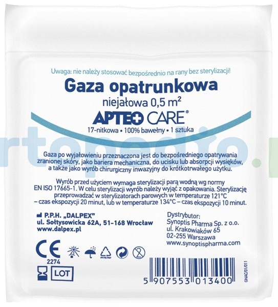 Gaza niejałowa APTEO CARE, 0,5 m2