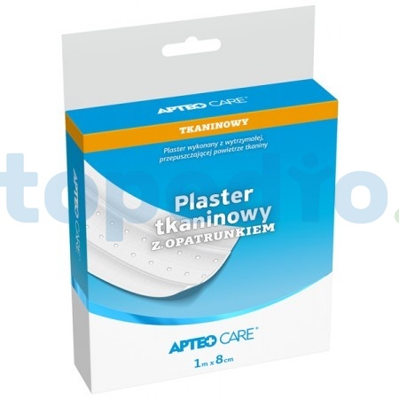 Plaster tkaninowy z opatrunkiem APTEO CARE, 1 m x 8 cm